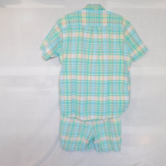 VTG Northern Reflections Womens L Short & Shirt Set Pastel Plaid 2 Piece - Picture 4 of 12